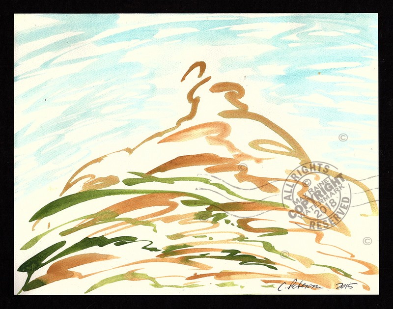 Looking to Top of Hill Ojai 2015 Contemporary Art Abstract PAINTING SIGNED gallery