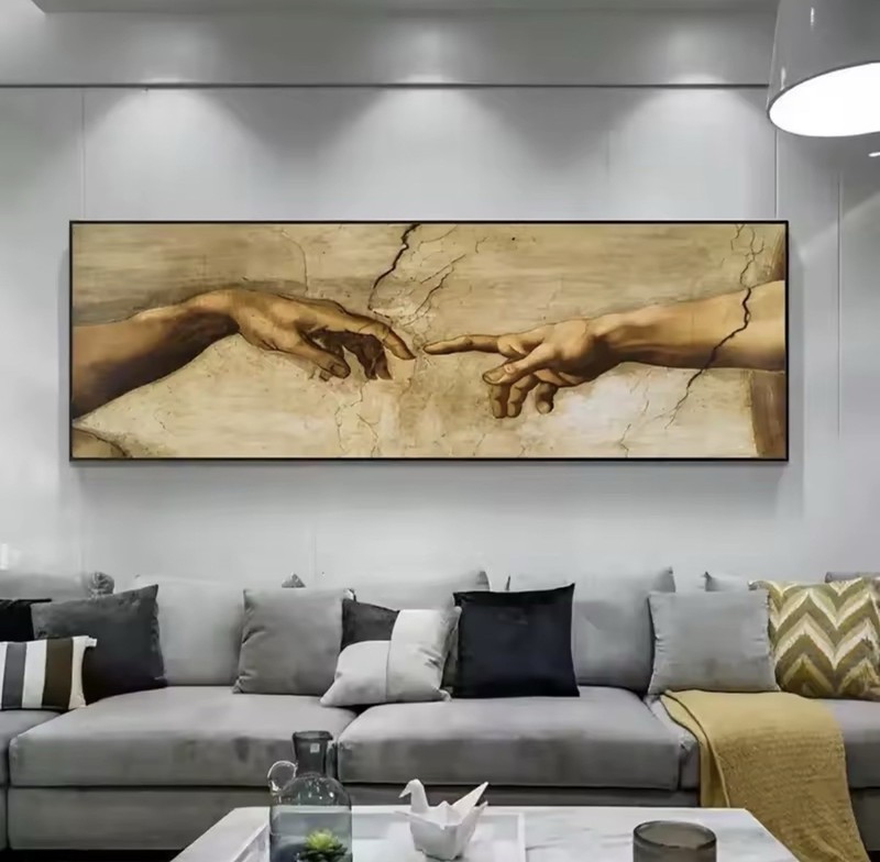 Hand of God Helping Canvas Painting 50×100 in Unframed