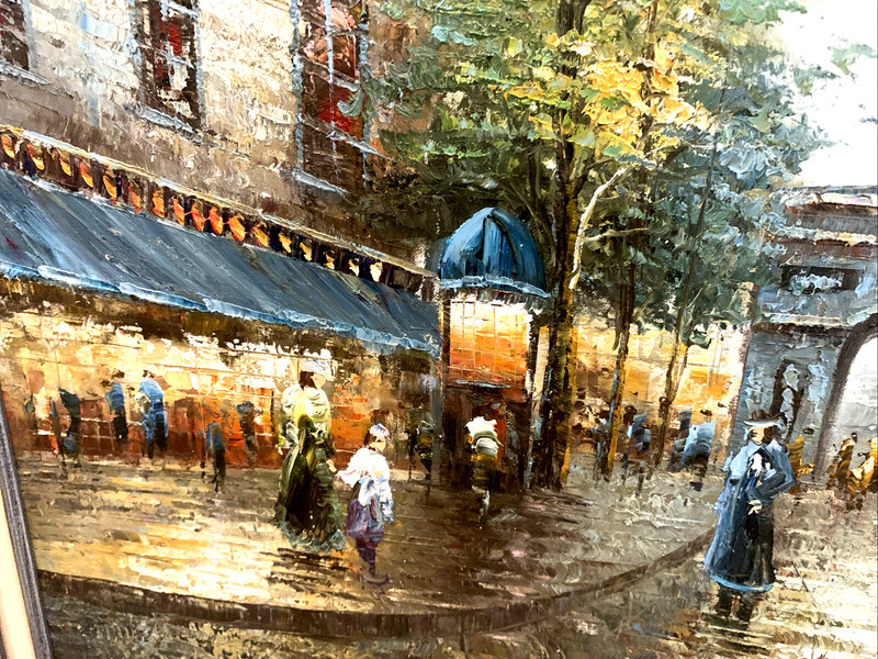 Champs Élysées & Arc de Triomphe~Impressionistic Oil Painting~44x31"Frame/Canvas gallery