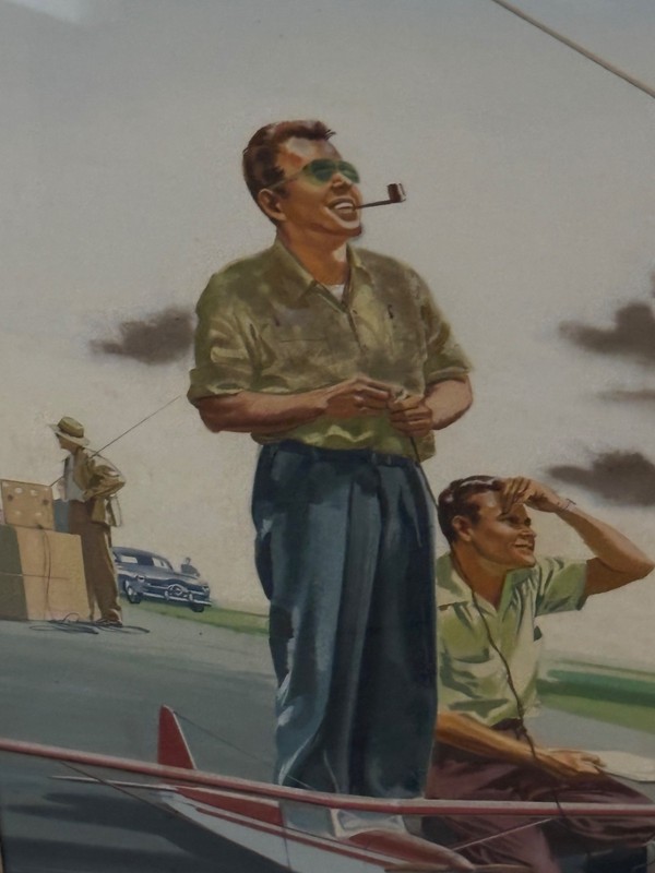 ORIGINAL SIGNED JO KOTULA RC MODEL AIRPLANE NEWS COVER ART PAINTING SEPT 1949 gallery