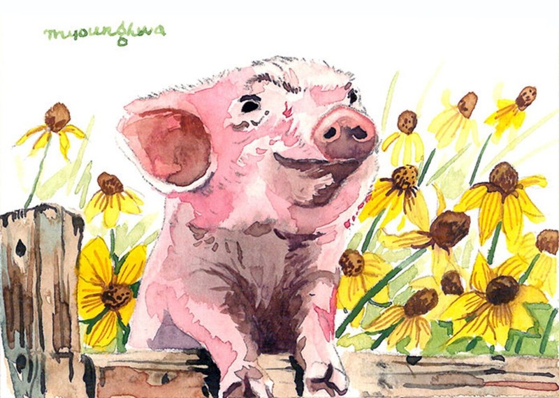 ACEO Limited Edition Cute animal art print Susan’s Smile Gift for natur lovers