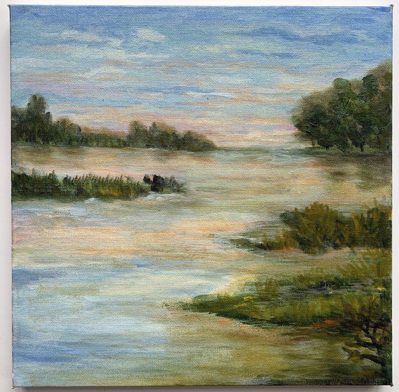 AMERICAN IMPRESSIONIST ORIGINAL OIL PAINTING HUDSON VALLEY WALLKILL RIVER SCHOOL