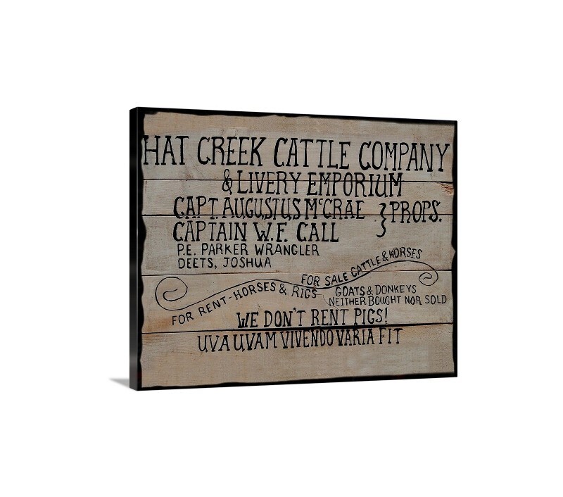 Canvas Wrap Giclee Print Lonesome Dove Hat Creek cattle Co. 16x 20 Old West
