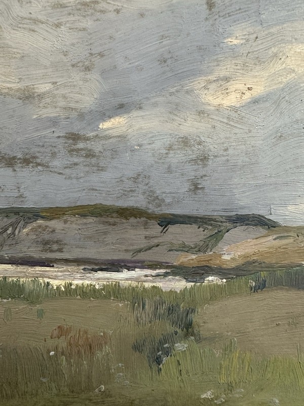 Signed Oil Painting On Panel, First Half 20th Century, Coast Of Opale / Albâtre gallery