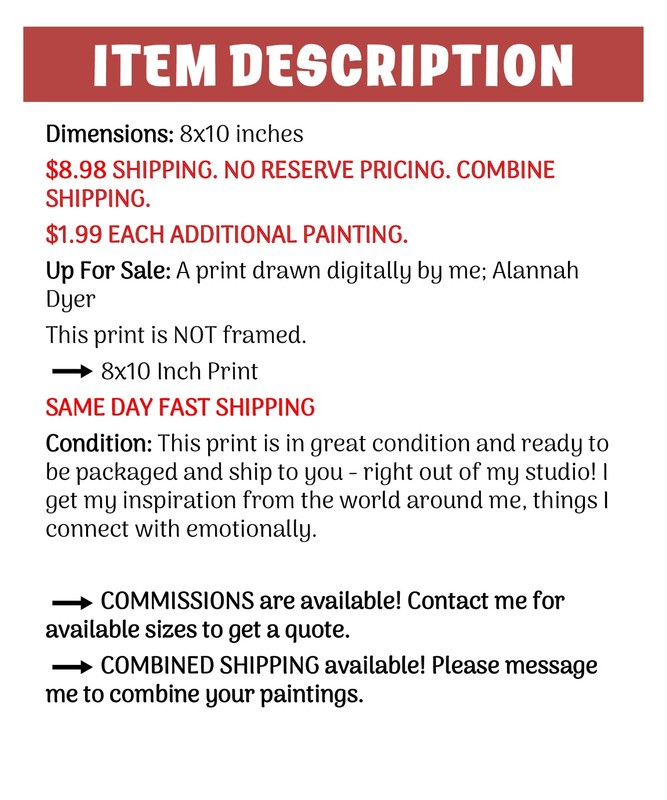 Original Under The Sea Print By Alannah Dyer- 8x10 in. Mermaid Fish Pattern gallery