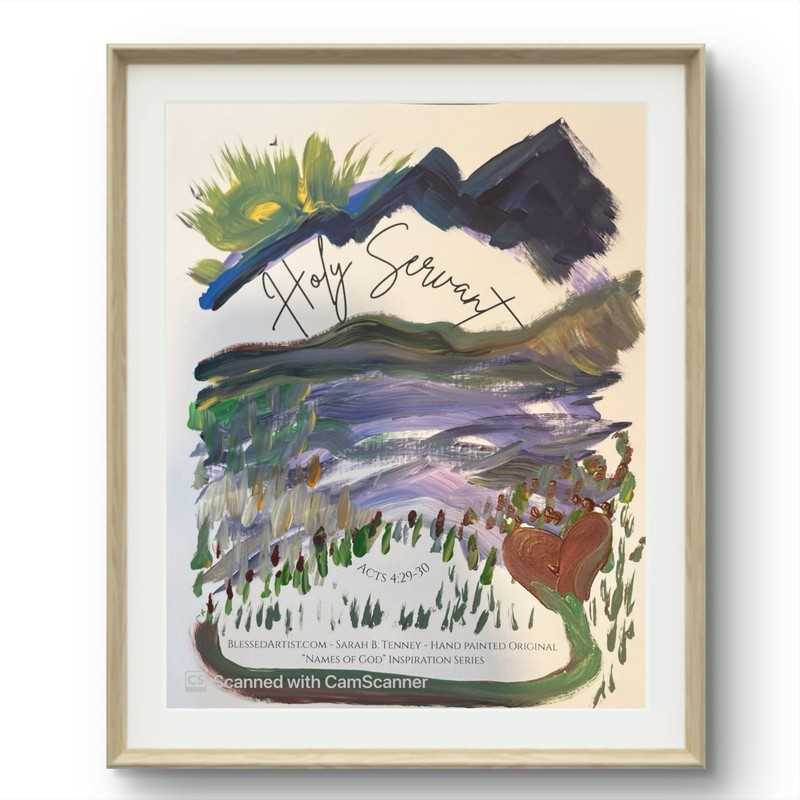 BLESSED#1104 HOLY SERVANT Names of God Art Series 8×10 Original Paper Abstract