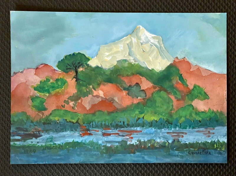 Original Signed LOUISE KOKE Watercolor Painting Listed Bali Expat Artist, Author