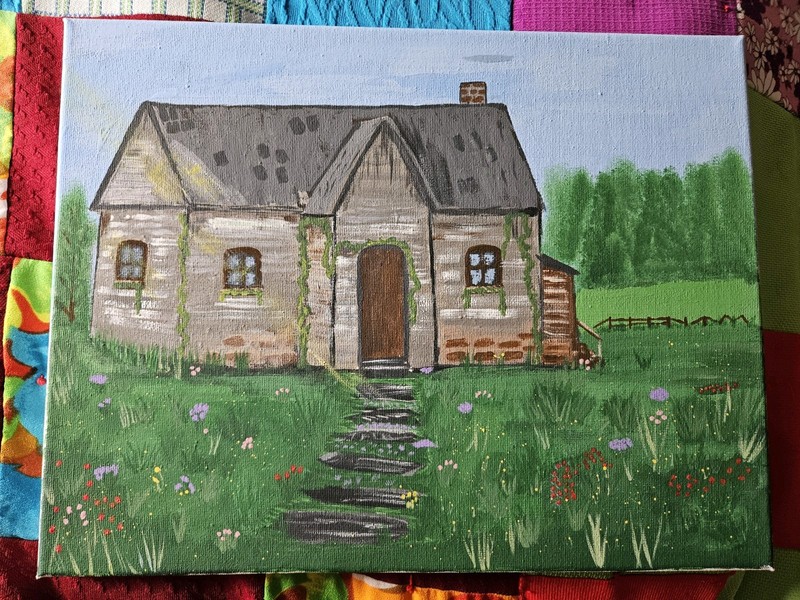 The Cottage Original artwork by me, acrylic on Canvas 11×14