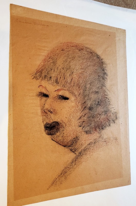 CAROLINE DURIEUX Original SIGNED OIL PASTEL 1950 Political & Social SATIRE NOLA