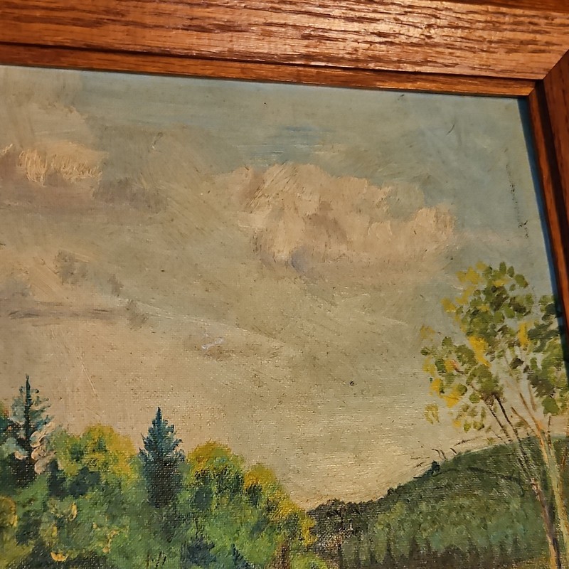 NY July of 58' Original Painting On Canvas Signed by Artist 18.5"X14.5" 1 of 1 gallery