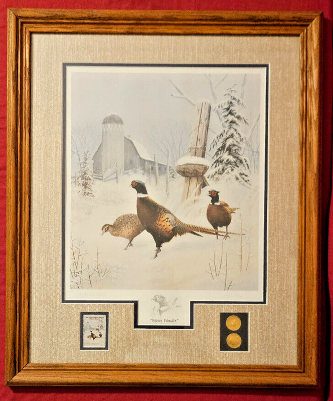 LEO STANS WINTER WONDER COLLECTORS EDITION FRAMED SIGNED ART PRINT