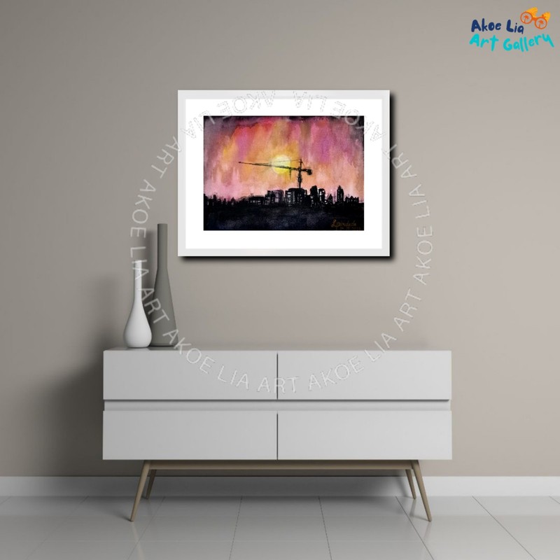 Painting original digital download "Jakarta This Afternoon" In 4 different sizes gallery