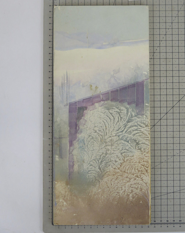Small Painting Winter Landscape Snowy Dreamlike Ice Technique P1