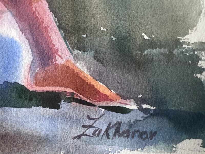 FEMALE NUDE Signed Original Watercolor African American Woman Figurative Realism gallery
