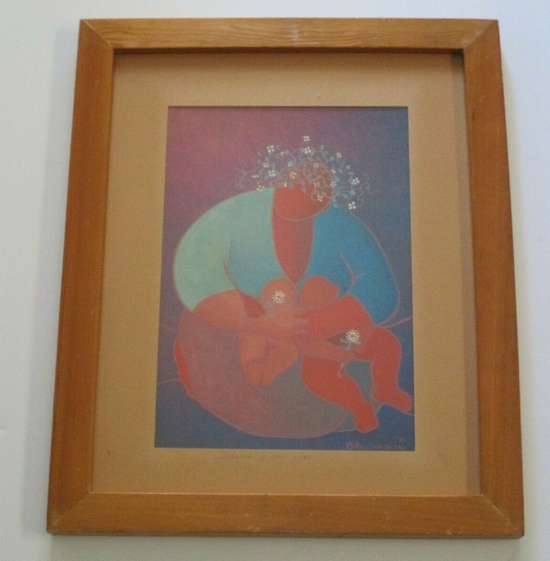MAGDALENO ABSTRACT EXPRESSIONISM PAINTING SURREAL MOTHER MODERNISM PORTRAIT