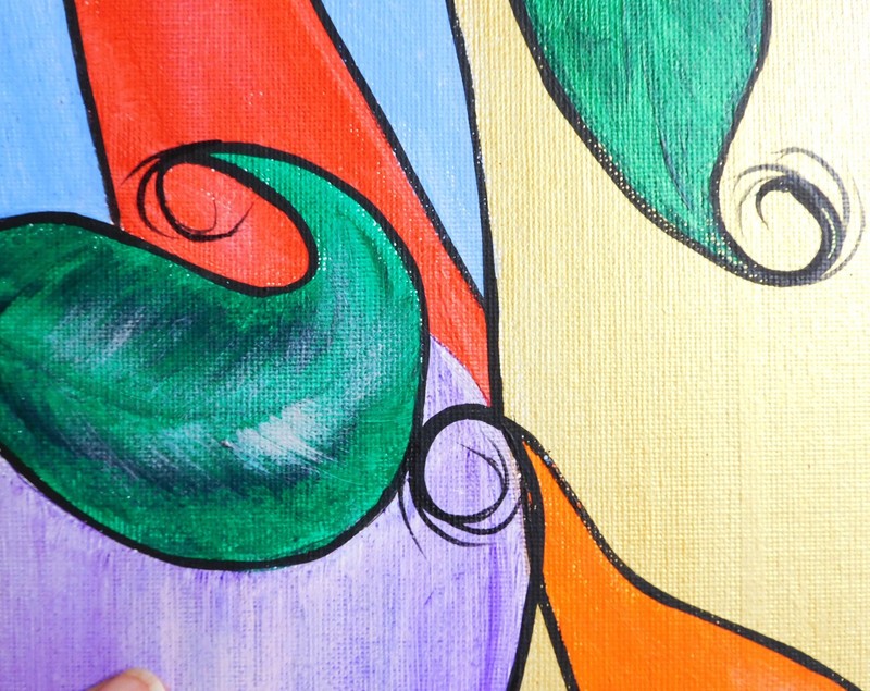 Abstract sun vegetables garden canvas original Art by Rain Crow gallery