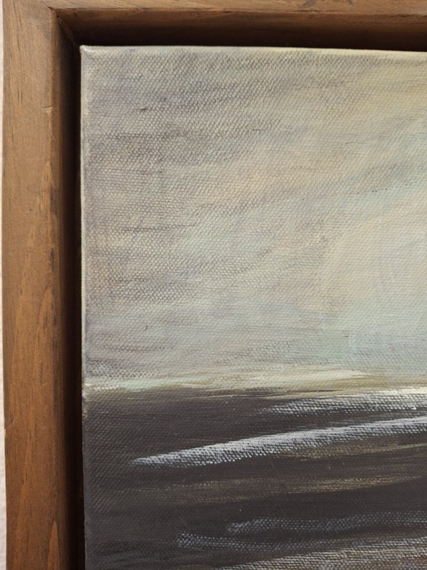 Twilight Coast Impressionistic Painting on Canvas Frame 18" wide x 22"tall, gallery
