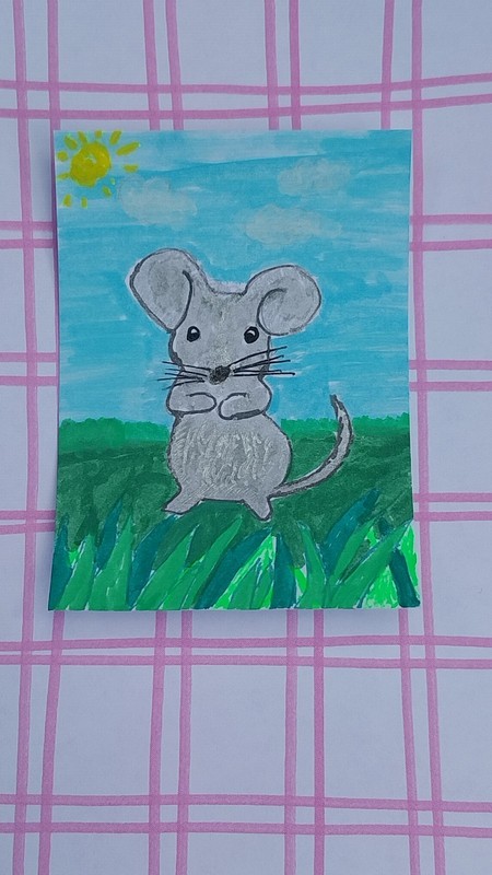 Mouse Rat Hand Painted Art Painting Home Decor 3.5x2.5 Whimsical Animals gallery