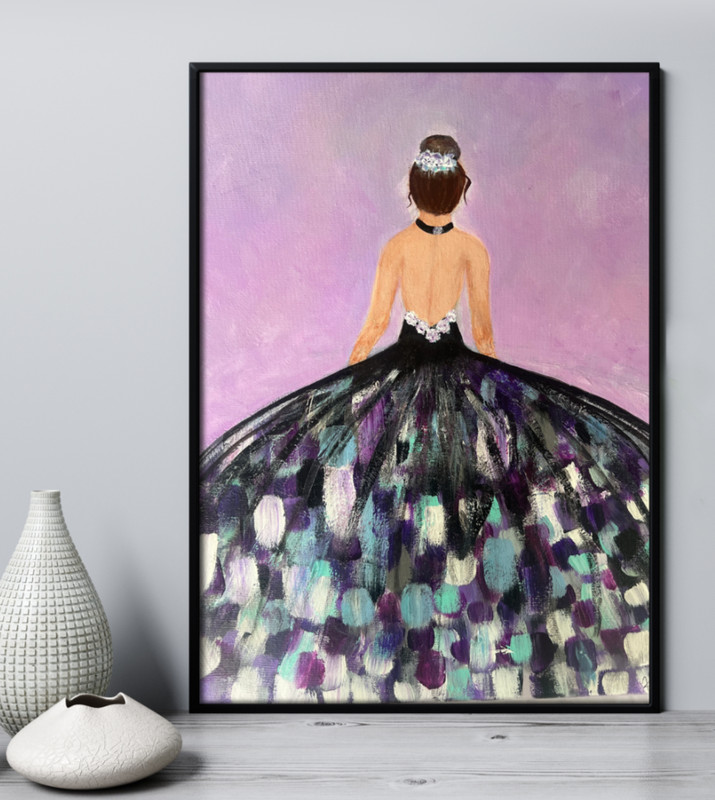 “Curtain” Ballet Dancer Acrylic Painting | Original Artwork 16×20 Canvas