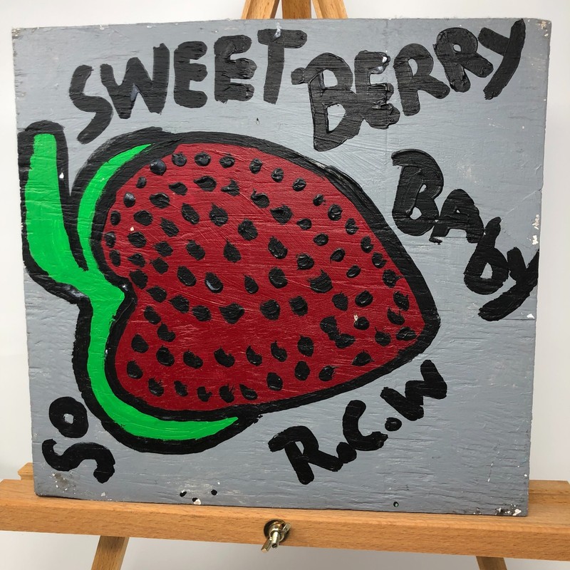 Original Outsider Ruby Williams 2012 Folk Art Painting "Sweet Berry Baby"