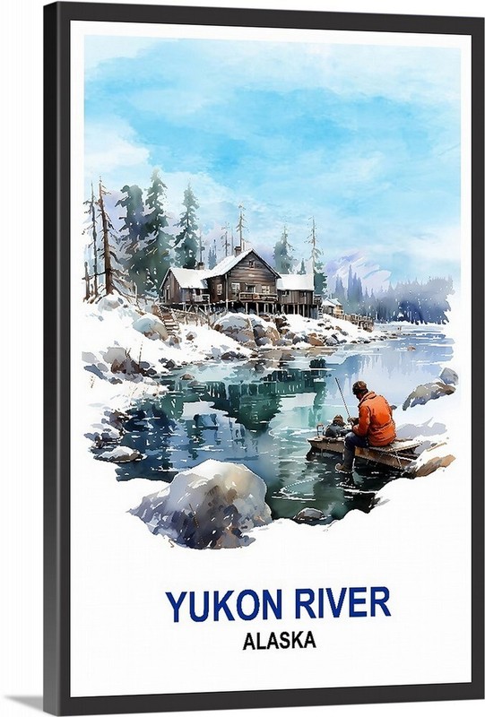 Yukon River Alaska Travel Poster or Gallery Canvas Wrap Wall Art Home Decor art