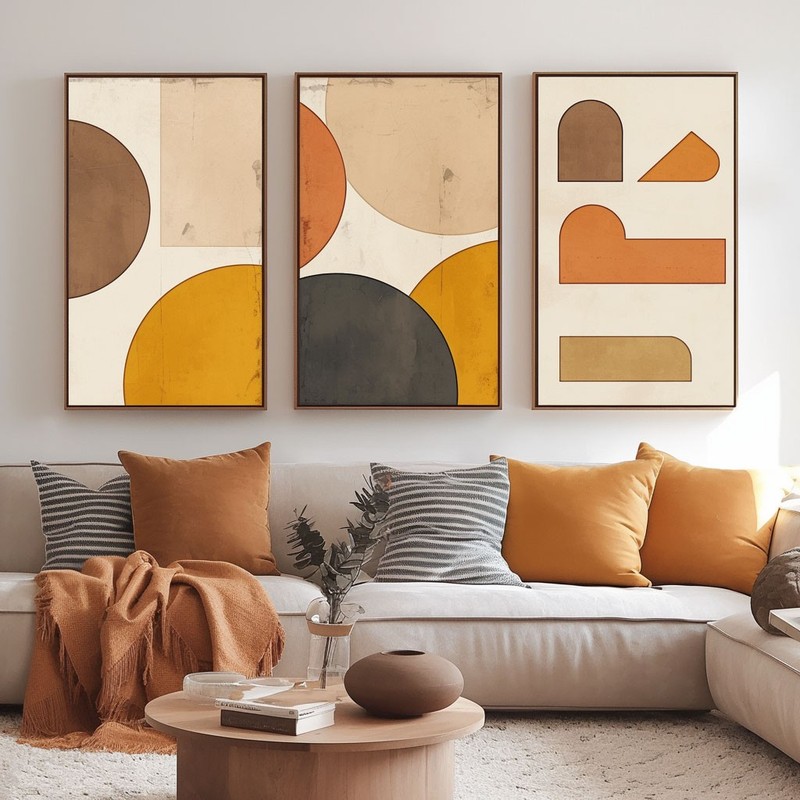 Hand-painted Oil Painting 3 Panel Creativity Wall Art Illustration unframed #032