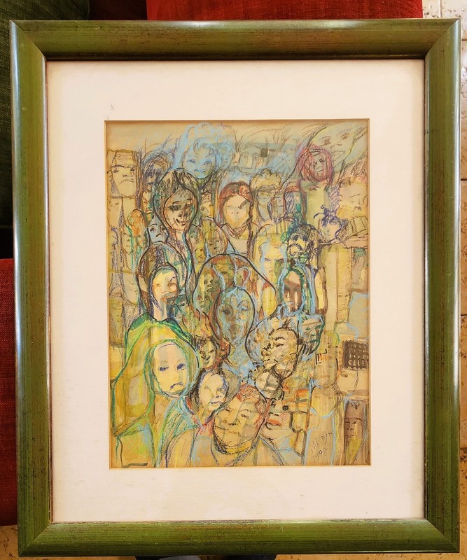 HANNAH LEVI (1914-2006), Pastel & Watercolor on Paper, Figures , Signed gallery