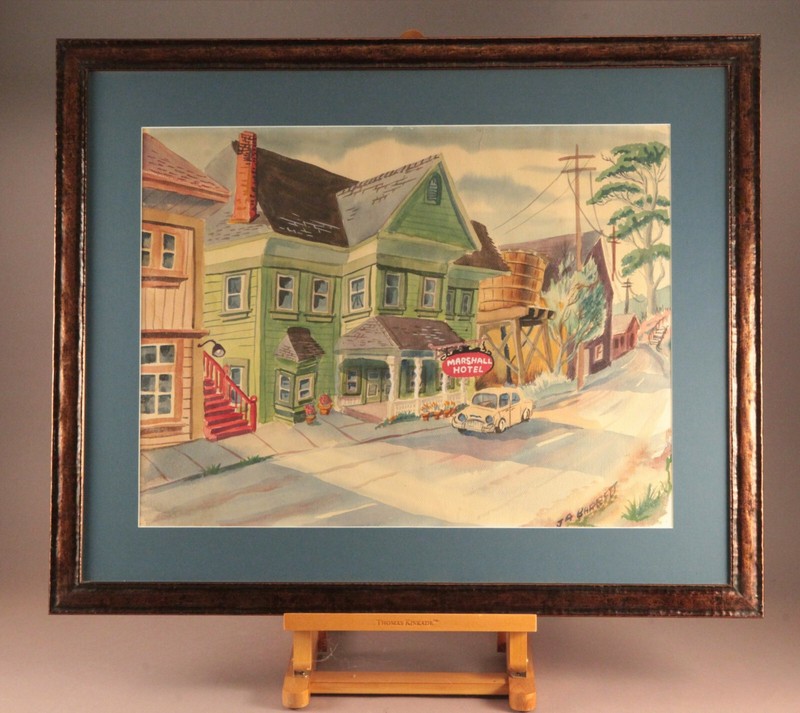Framed Watercolor PAINTING Artist JACK A. BARRETT 27″ X 33″ Frame
