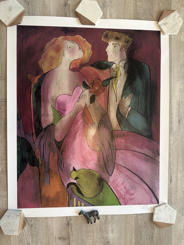 Linda Le Kinff – Robe du Soir w/ COA – 30″x24″ Seriolithograph color on paper