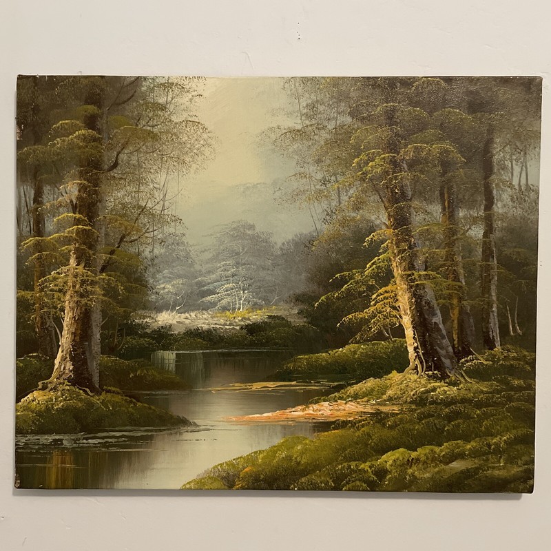 Vintage Original Canvas Oil Painting ArtMaster Galleries Landscape Scene Signed