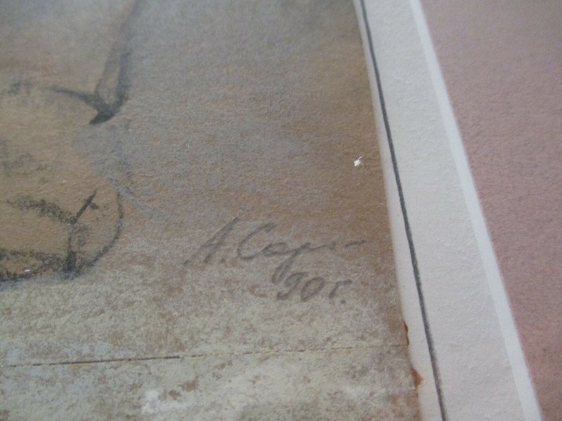VINTAGE RUSSIAN ? DRAWING PORTRAIT EXPRESSIONISM MODERNISM SIGNED MYSTERY ARTIST gallery