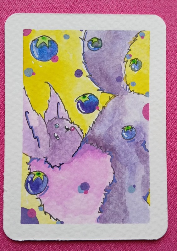 Original ACEO Art Card | OOAK Fantasy Clown | Watercolor & Ink | Whimsical