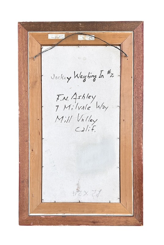 Frank Ashley oil painting Jockey Weighing In 1961 horse racing gallery