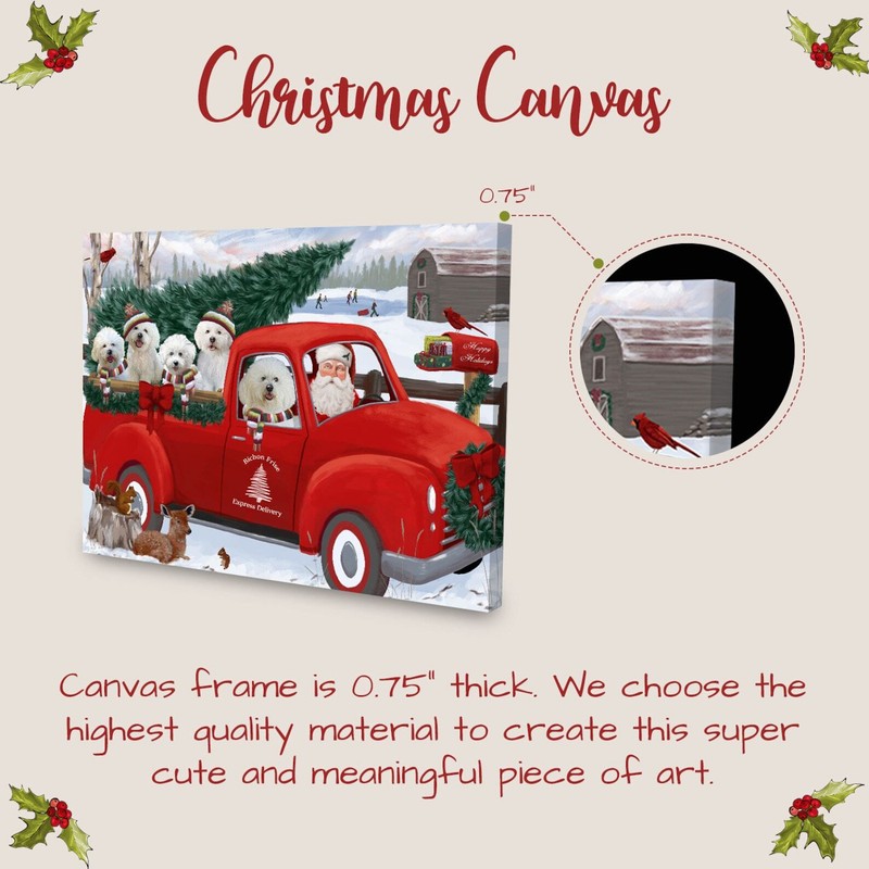 Bichon Frise Dog Canvas .75" Personalized Digital Painting NWT gallery
