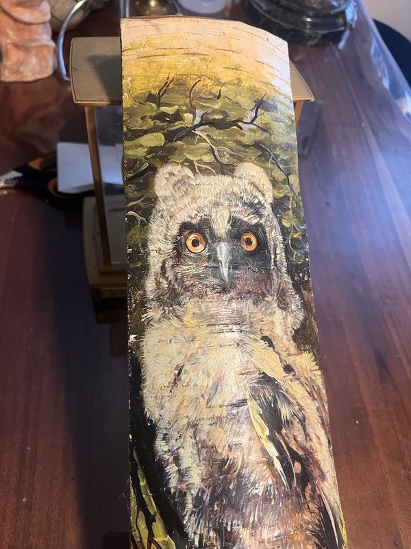 Great Horned Owl Painting On Wood