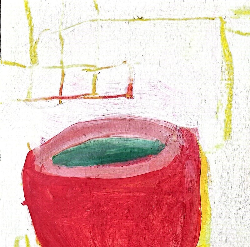 Original Abstract Still Life Acrylic 12x12 Wood Panel Painting, Holly Hammond gallery