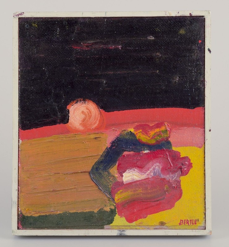 Lars Bertle (b. 1925), Swedish artist. Oil on panel. Abstract composition. gallery
