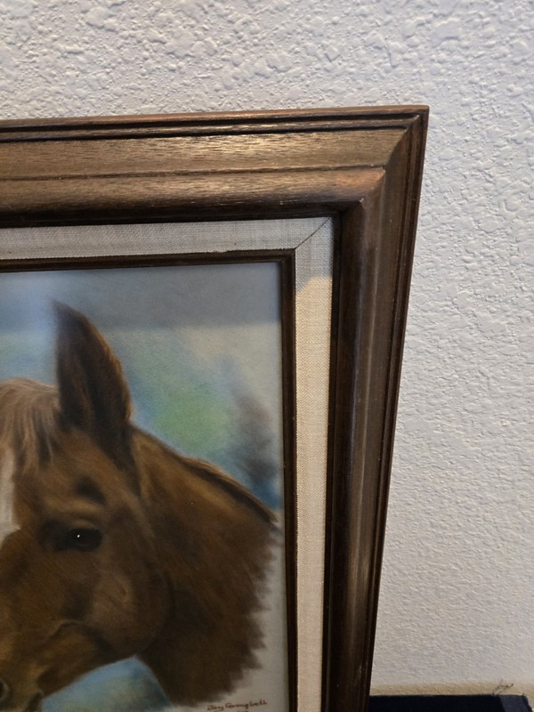 Vintage Framed Horse Painting "Scamper "Artist Signed By Joy Campbell gallery