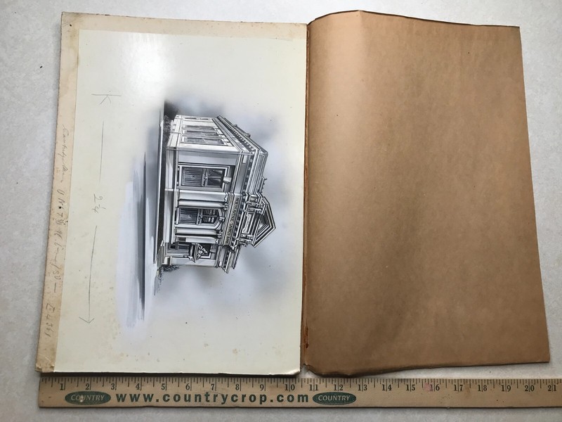 Original Antique Concept Art Rendering North Avenue Svgs Bank Cambridge MA AL48 gallery