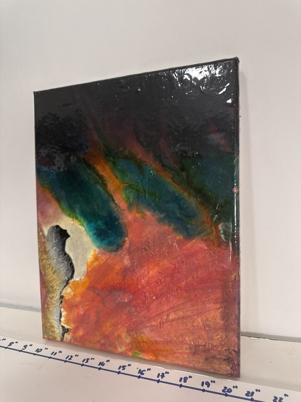 Vibrant Abstract Acrylic Pour Painting - Modern Wall Art - Resin Coated