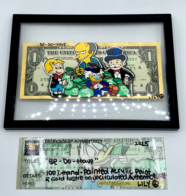 Richie Rich Mining My Own Business Bitcoin Currency Art on Real Dollar Gift Set gallery