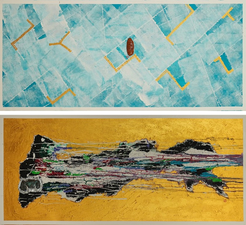 LSP22-30056 2022 Acrylic, Ink painting on Canvas Korean Artist Soobok Lucas Park