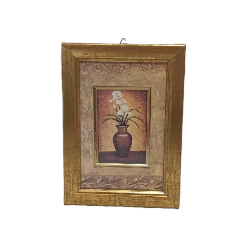 Painting With Gold Frame Depicted Nature Vintange 21x15 cm