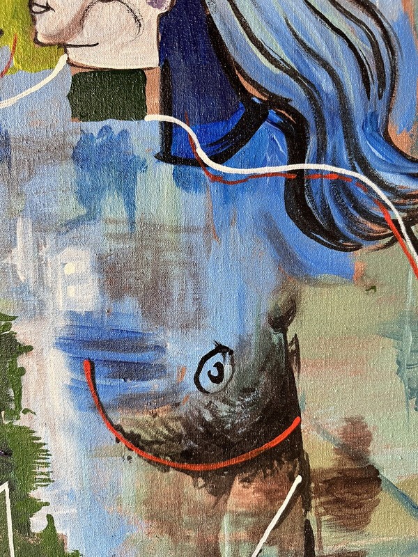 GEORGE CONDO OIL ON CANVAS PAINTING SIGNED AND SEALED MEASURES 50CMX70CM gallery