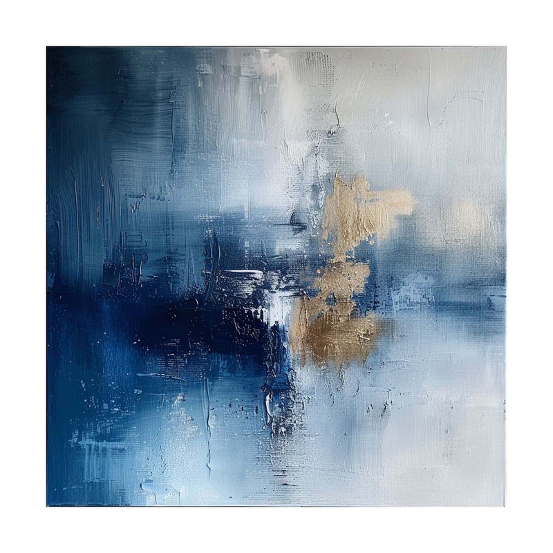 white Modern blue Abstract Oil Painting on canvsa Handmade wall art Living Room gallery