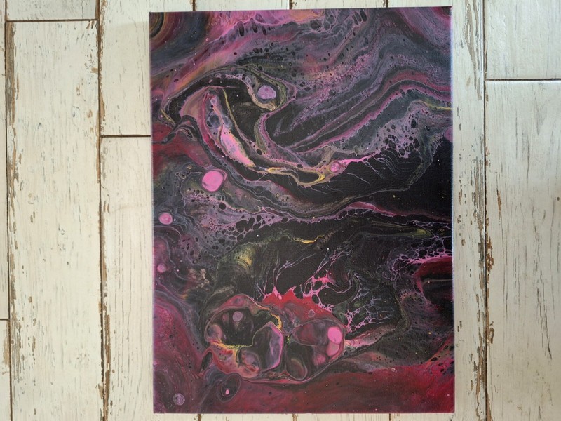 Original Acrylic Pour Painting Abstract Art signed canvas