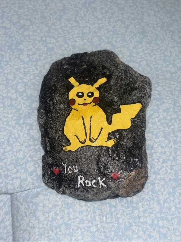 Handmade Painted Pikachu Rock gallery