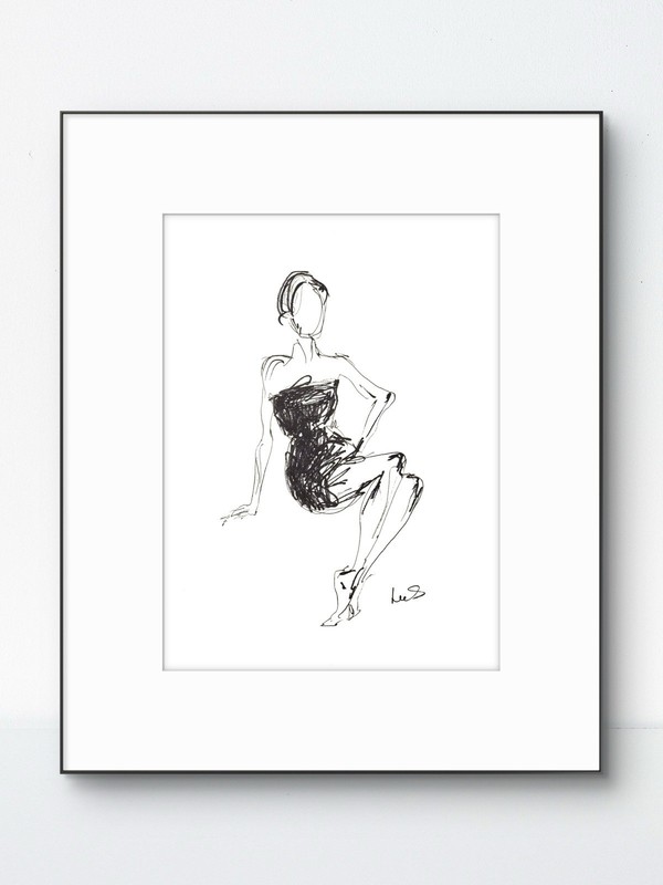 SAMATOWIC Model Woman 9X12 Paper Drawing Expressionism Original Fine Art 29