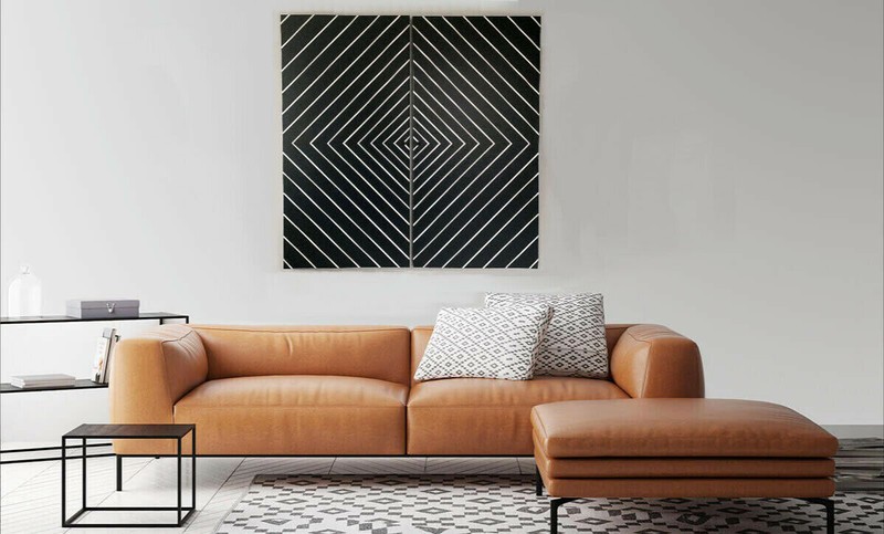 LARGE MODERN OP ART ACRYLIC PAINTING--"INTERSECTIONS 2" by LEONARDO T gallery
