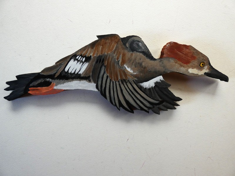 Hand Painted Pair Of Merganser Ducks - Wood Cut Outs- For Wall Art By Phyllis gallery